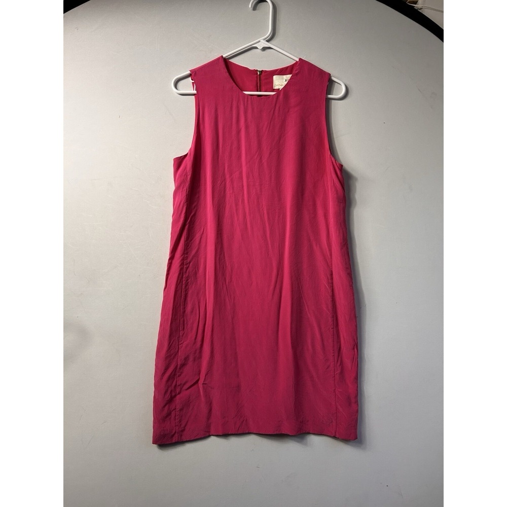 Cynthia Rowley Womens Magenta Pink 100% Silk Sleeveless Shift Mini Dress Size 8